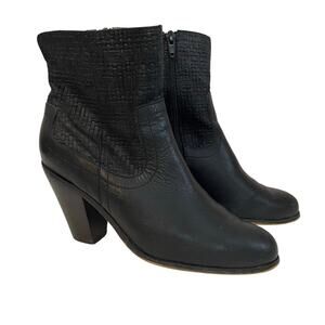 Corso Como Women's Harvest Ankle Boots Leather Western Boho sz 8 M Black Shoes